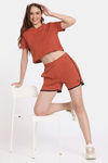 Rosaline Crop Length Loungewear Top - Burnt Ochre — thumbnail 4